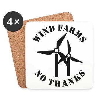 Wind Farms No Thanks - Coasters (set of 4) - white - Front