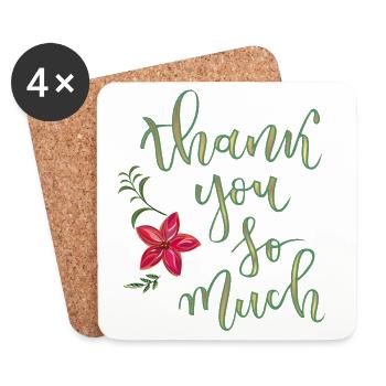 thank you so much - Coasters (set of 4) - white - Front