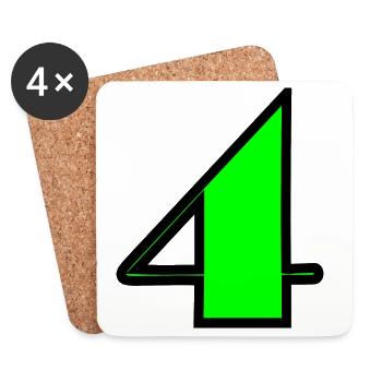 4 JAHRE,4. GEBURTSTAG,4 GEBURTSTAG,4 - Untersetzer (4er-Set) - Weiß - Vorne