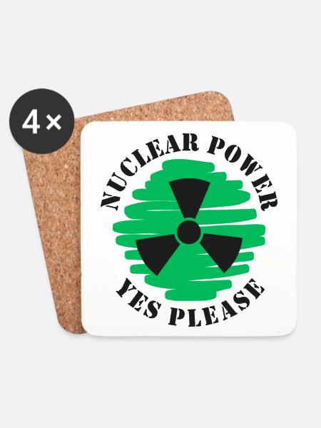 Atomkraft, Ja bitte, Kernenergie - Untersetzer (4er-Set) - Weiß