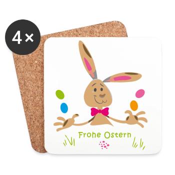 frohe Ostern - Untersetzer (4er-Set) - Weiß - Vorne