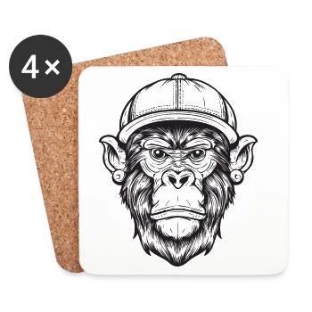 Funky Monkey - Coasters (set of 4) - white - Front