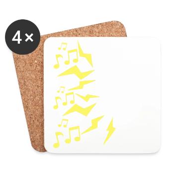 Haut parleur et musique - Dessous de verre (lot de 4) - blanc - Devant