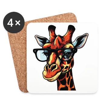 Cartoon Comic Giraffe Design - Coasters (set of 4) - white - Front