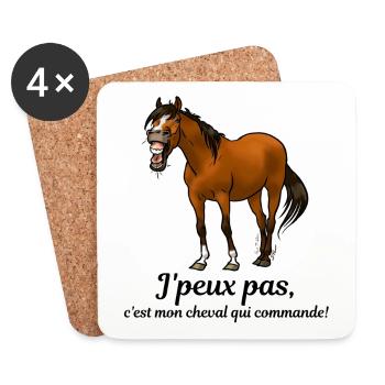 Mon cheval commande - Dessous de verre (lot de 4) - blanc - Devant