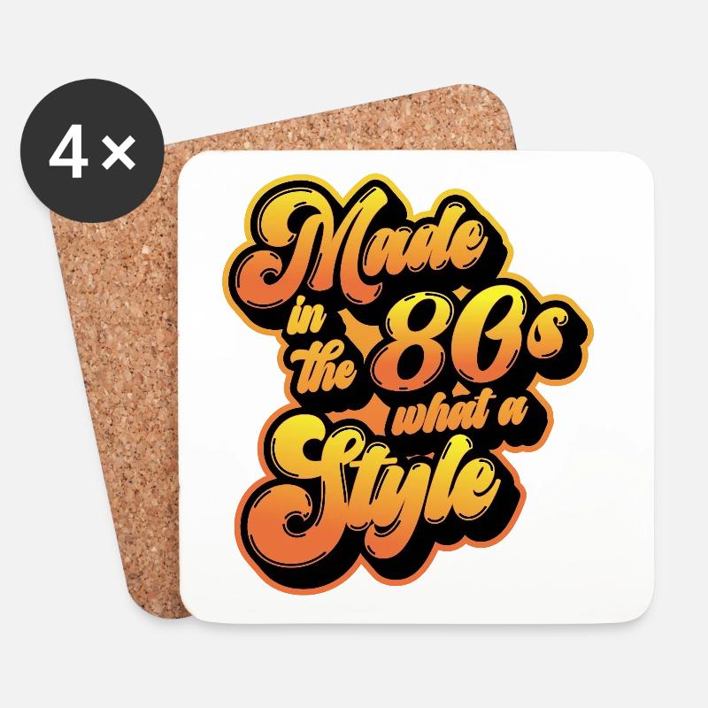 Made in the 80s Fin farbenfroh - Untersetzer (4er-Set) - Weiß