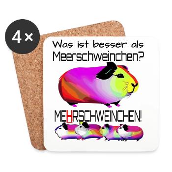 Meerschweinchen Mehrschweinchen Spruch - Untersetzer (4er-Set) - Weiß - Vorne