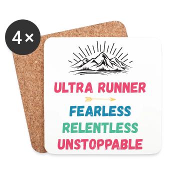 Ultra Runner - Intrépide. Implacable. Imparable. - Dessous de verre (lot de 4) - blanc - Devant