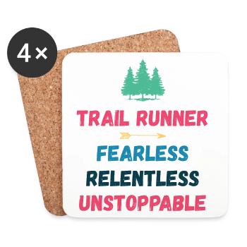 Trail Runner - Intrépide. Implacable. Imparable. - Dessous de verre (lot de 4) - blanc - Devant