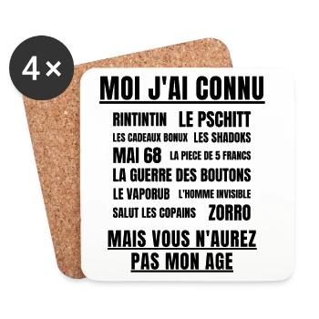 anniversaire, anniversaire humour, retraite humour - Dessous de verre (lot de 4) - blanc - Devant