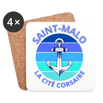 Saint-Malo, Brittany, the Corsair city - Coasters (set of 4) - white - Front