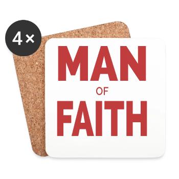 Man of Faith | Christian typography - Coasters (set of 4) - white - Front