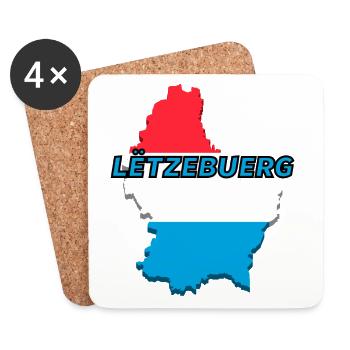 Carte du Luxembourg drapeau Luxembourg - Dessous de verre (lot de 4) - blanc - Devant