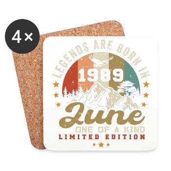 June 1989 anniversary June 1989 June - Untersetzer (4er-Set) - Weiß - Vorne