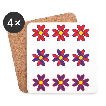 FLOWER. FLOWER. NATURE. ECOLOGY. HAPPINESS. ZEN - Coasters (set of 4) - white - Front