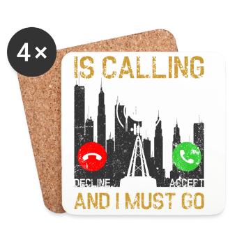 5G-Signal City-Dilemma - Untersetzer (4er-Set) - Weiß - Vorne