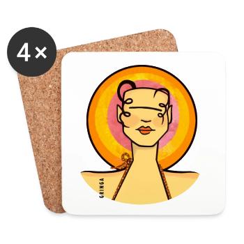 CAMISETA GRINGA SOLAR - Coasters (set of 4) - white - Front