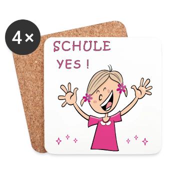 Schulkind Yes Comic - Untersetzer (4er-Set) - Weiß - Vorne