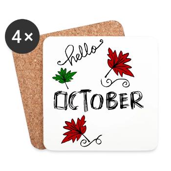 October Autumn - Coasters (set of 4) - white - Front