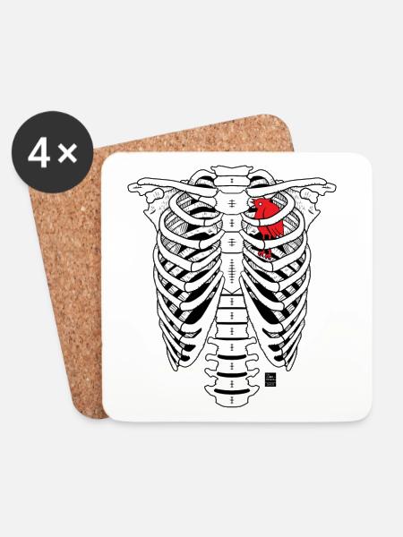SKELETON - Untersetzer (4er-Set) - Weiß