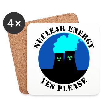 Nuclear Energy Yes Please - Coasters (set of 4) - white - Front