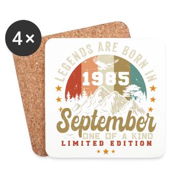 Septembre 1985, né en septembre 1985 - Dessous de verre (lot de 4) - blanc - Devant