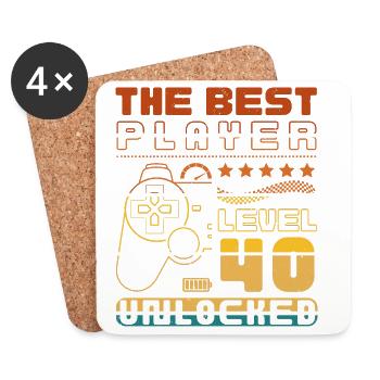 The Best Player - Level 40 unlocked - Untersetzer (4er-Set) - Weiß - Vorne