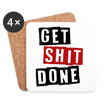 GET SHIT DONE - Untersetzer (4er-Set) - Weiß - Vorne