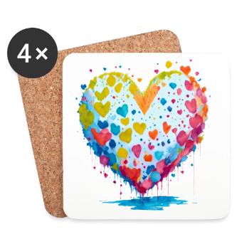 I give you my heart - Coasters (set of 4) - white - Front