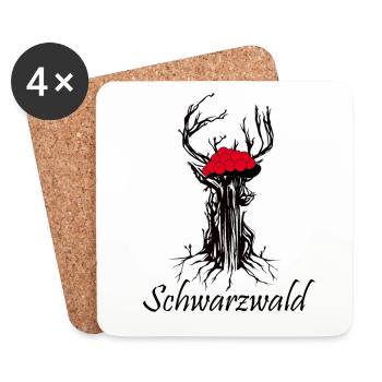 Schwarzwald Nature Love Design - Untersetzer (4er-Set) - Weiß - Vorne