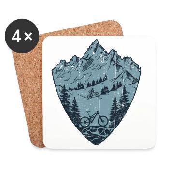 Mountain Trail Riders Shield - Untersetzer (4er-Set) - Weiß - Vorne