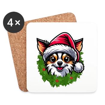 Weihnachten & Chihuahua Mode für Hundeliebhaber - Untersetzer (4er-Set) - Weiß - Vorne