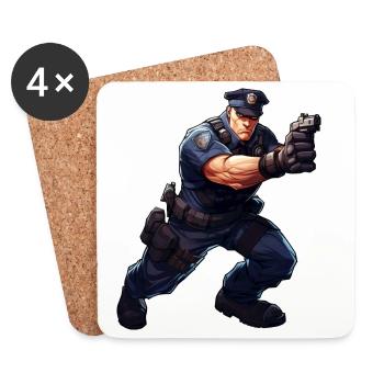 Rambo Police - Coasters (set of 4) - white - Front