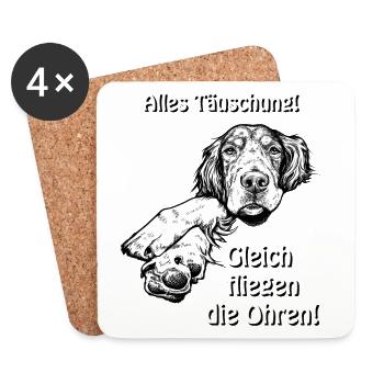 Gleich fliegen die Ohren! - Untersetzer (4er-Set) - Weiß - Vorne