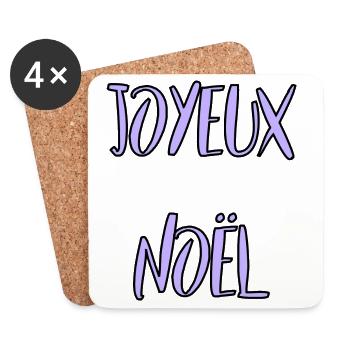 NOËL. ANNEE. ANNIVERSAIRE. RETRAITE. - Dessous de verre (lot de 4) - blanc - Devant