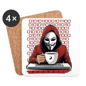 Anonymous Hacker - Coasters (set of 4) - white - Front