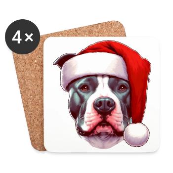 Pitbull Gifts For Christmas - Coasters (set of 4) - white - Front
