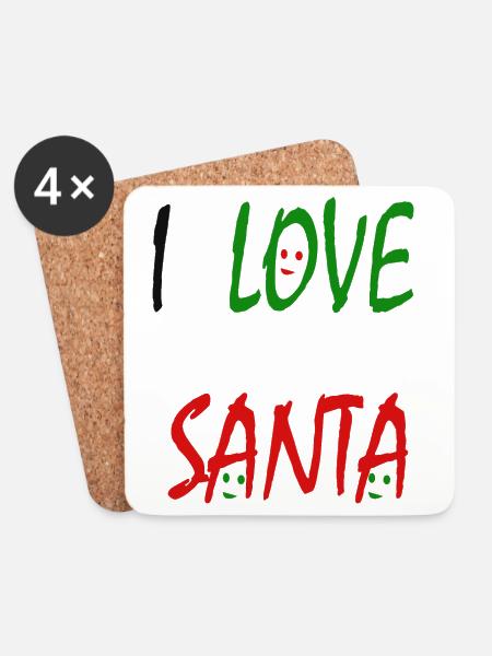 I Love Santa - Coasters (set of 4) - white