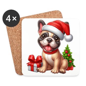 French Bulldog Gifts - Coasters (set of 4) - white - Front