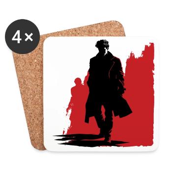 The Mysterious Detective - Coasters (set of 4) - white - Front