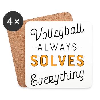 Volley-ball - Dessous de verre (lot de 4) - blanc - Devant