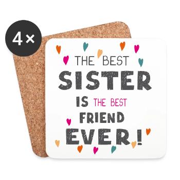 best sister ever - Untersetzer (4er-Set) - Weiß - Vorne