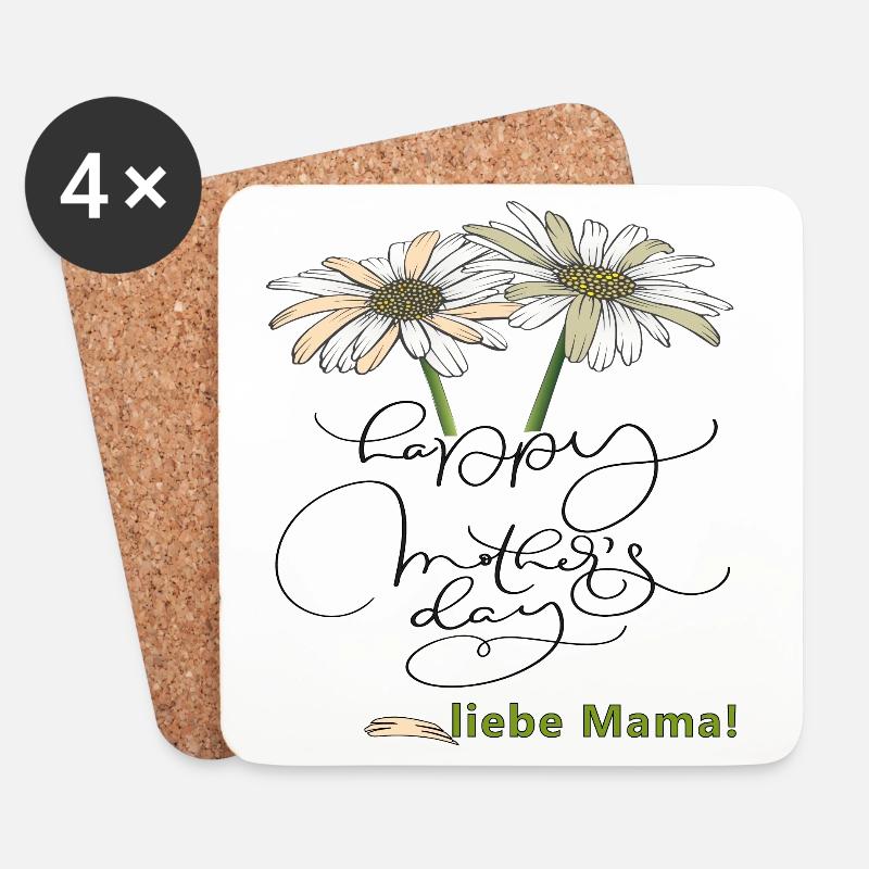 Happy Mothersday - Untersetzer (4er-Set) - Weiß