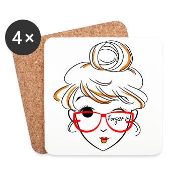 Fille, oublie ça - Dessous de verre (lot de 4) - blanc - Devant