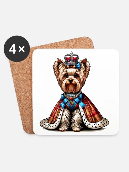 Yorkshire Terrier Prinzessin - Untersetzer (4er-Set) - Weiß