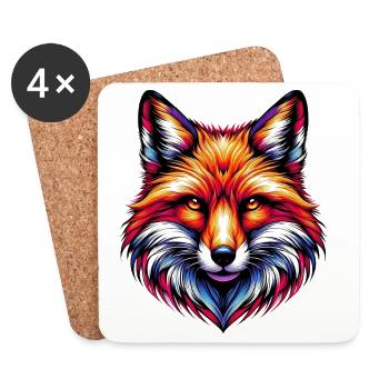 Renard - Dessous de verre (lot de 4) - blanc - Devant