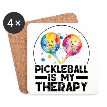 Pickleball ist meine Therapie - Untersetzer (4er-Set) - Weiß - Vorne