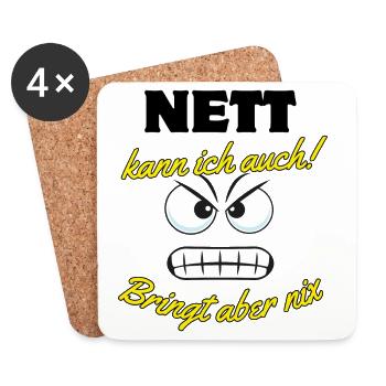 Dicton motivant avec des yeux de dessin animé - Dessous de verre (lot de 4) - blanc - Devant
