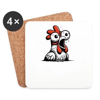 trying to hendl this huhn spruch dialekt mundart - Untersetzer (4er-Set) - Weiß - Vorne
