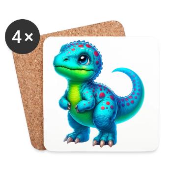 Dinosaur - Coasters (set of 4) - white - Front